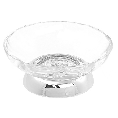 Soap Dish, Windisch 92475D, Round Clear Crystal Glass Soap Dish 92475D